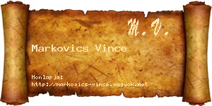 Markovics Vince névjegykártya