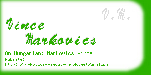 vince markovics business card